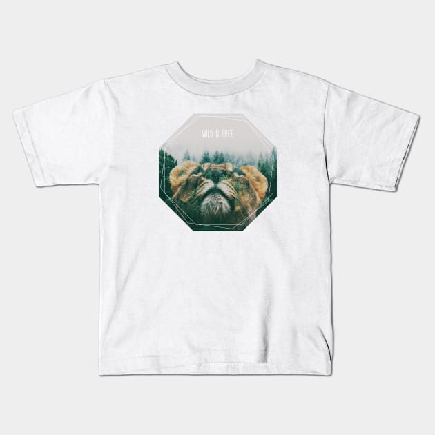 Wild and free spiritual animal Kids T-Shirt by Sapfo